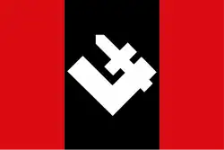 Red, black and white flag