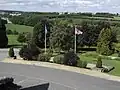 The rolling Bastogne countryside seen from atop the Memorial