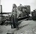 Druze Israeli soldier guarding a mobile power station with a Mauser Kar. 98k rifle, May 13, 1949