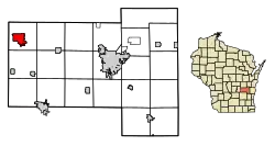 Location of Ripon in Fond du Lac County, Wisconsin