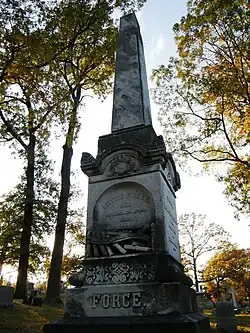 Frontside is inscribed: , Peter Force , Born November 26, 1790 , Died January 23, 1868 , American Archives 1774-1776