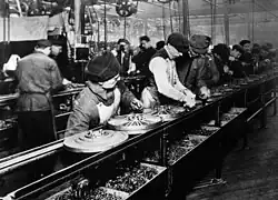 Image 15Ford assembly line, 1913. The magneto assembly line was the first. (from History of technology)