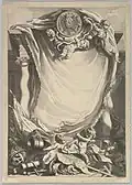 Print by François Boucher, in which appears a pair of Solomonic columns with Ionic capitals
