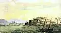 View of Rio de Janeiro. Gouache