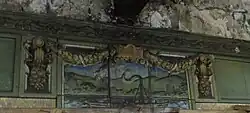 Detail of the tilework in the Lexington Avenue Line station, depicting the Clermont, the steamboat built by Robert Fulton