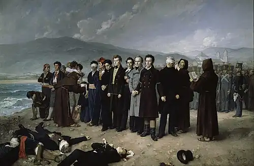 Image 6Execution of Torrijos and his men in 1831. Ferdinand VII took repressive measures against the liberal forces in his country. (from History of Spain)