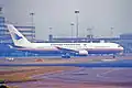 Boeing 767-300 departing Manchester on 2 months Hajj Pilgrimage leased from Britannia Airways.