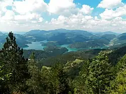 Aerial view of Zaovine Lake