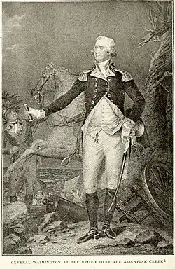General Washington at the Bridge Over the Assunpink Creek, published by William S. Stryker, 1898