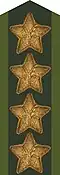 Collar patch m/58 (bronze) on uniform m/58-m/59 (1972–1983)