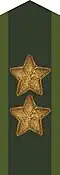 Collar patch m/58 (bronze) on uniform m/58-m/59 (1972–1983)