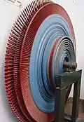 Radial impeller of the Ljungström turbine (1910–1957) in Museo Nazionale Scienza e Tecnologia Leonardo da Vinci, Milan, Italy.