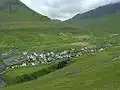 Gjógv in its natural setting