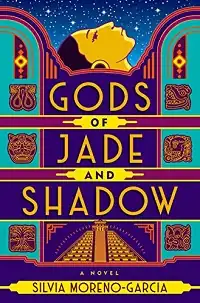 colorful graphic book cover using 1920s art deco motifs