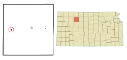 Location within Graham County and Kansas