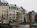 Statue of Grand-Duchess Charlotte in Clairefontaine square, side view