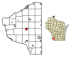 Location of Lancaster in Grant County, Wisconsin.