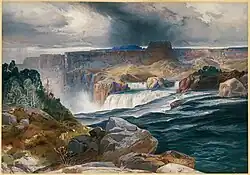 Great falls of Snake River, Idaho Territory, (c) 1876; from the Louis Prang & Company Collection of the Boston Public Library