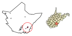 Location of White Sulphur Springs in Greenbrier County, West Virginia