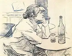 A drawing of the painting published in Le Courrier français