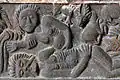 The frieze inside the south porch. Eve is born. God helps withdraw Eve from Adam's side by pulling on her arms.