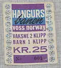 The first ticket ever sold, bought in 1963 by guest number 001.