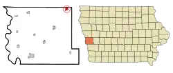 Location of Dunlap, Iowa