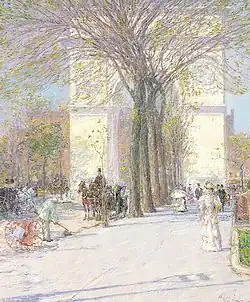 Childe Hassam, Washington Arch, Spring, c. 1893