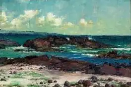Scene from Hilo Looking Toward Hamakua Coast, oil on canvas