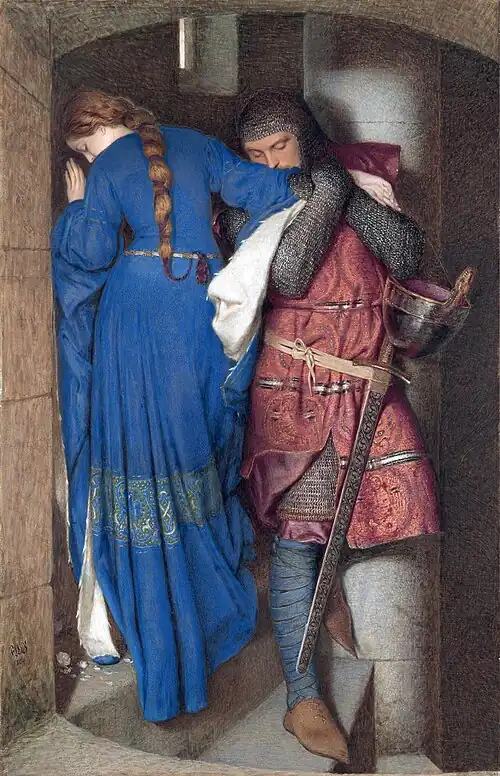 Frederic William Burton, The Meeting on the Turret Stairs, 1864