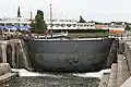 Water enters the dry dock