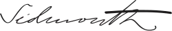Cursive signature in ink