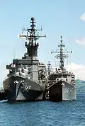 Hiei and Asagumo at Subic Bay on 1 August 1988