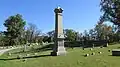 The Quinn family headstone located in Section D is the tallest monument in Hillsboro Cemetery at a height of 23 feet.