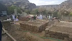 Graves of the three Da'is being uncovered at Hisn Af'ida