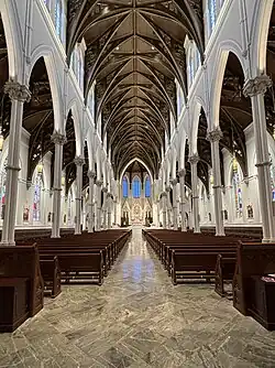 View from the loft to the sanctuary