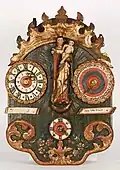 Wooden cogwheel clock with figure of Madonna, around 1760 (Inv. 16-0519)