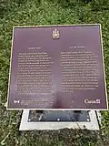 The National Historic Sites plaque at Howse Pass