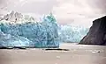 The glacier relatively close
