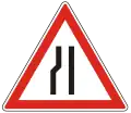 A-008 Road narrows from left side