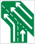 F 303R Additional Lanes Joining From Right - Left Joining Lane Continues (Two to Three Lanes)