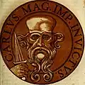 Charlemagne in Icones Imperatorum Romanorum (1645), by Cornelis Galle the Elder after Hendrick Goltzius