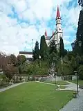 The wooden Sacred Heart Church, now almost 100 years old