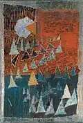 The March of Triangles, 1981, oil on canvas, 84 x 75&nbsp;cm