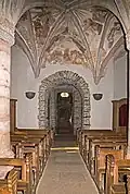 Interior of the church with frescos