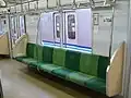 Color coded seats, Toyo Rapid Railway 2000 series.