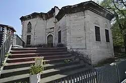 Entrance and north side of the library