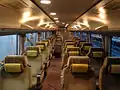 Interior of a Green (first class) car of a 283 series EMU