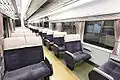 Interior of car KiHa 75-403, March 2009