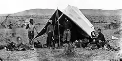 Jackson, Peale, Dixon and Turnbull in camp at Fort Hall, September 19, 1871